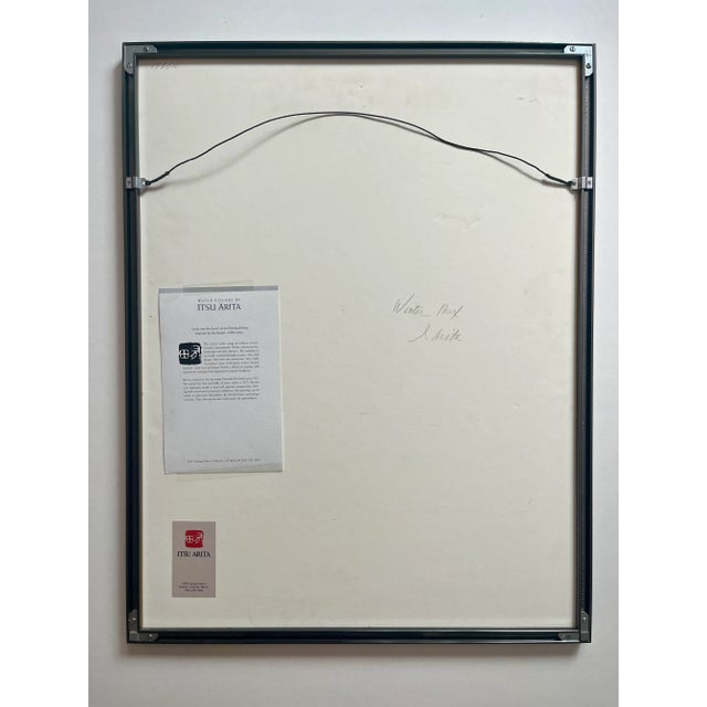 Vintage Itsu Arita Watercolor Painting Trees in the Forest Framed Signed Art For Sale - Image 4 of 9