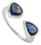 18k Gold Natural Blue Sapphire Pear & Heart Modern Toi Et Moi Ring Size 6.5 For Sale