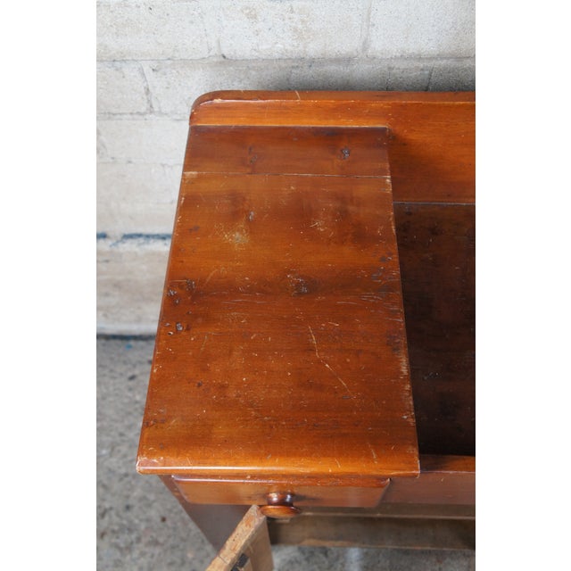 Camel Antique Primitive Early American Pine Country Farmhouse Dry Sink Washstand Cabinet For Sale - Image 8 of 12