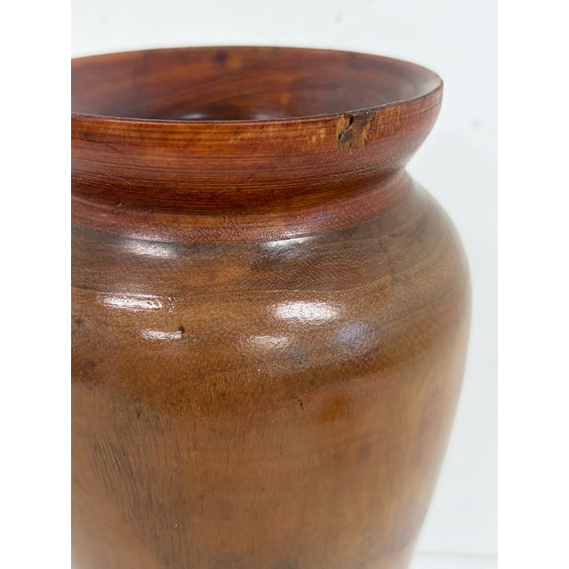 Wood Hand Turned Wooden Vase For Sale - Image 7 of 8