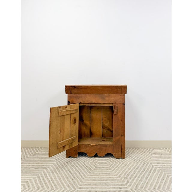 Wood Mid 20th Century Primitive Rustic Planter Box Cabinet Vintage Farmhouse Wood Decor Iron Hinges For Sale - Image 7 of 9