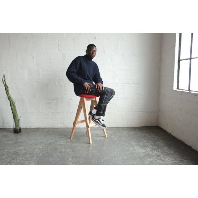 2010s Tgm Mid-Century Modern Compass Bar Stool For Sale - Image 5 of 6