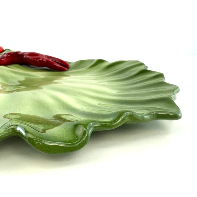 Ceramic Brad Keeler California Pottery Lobsterware Lettuce Leaf Plates, Circa 1950, Set of 5 For Sale - Image 7 of 10