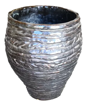 1960s Hand-Spun Layered Clay Art Pottery Vase Signed Davison