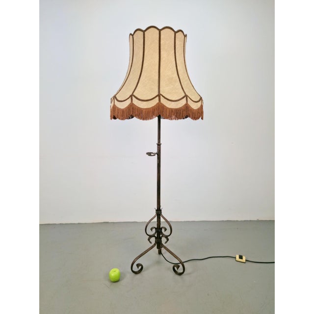1930s Adjustable Wrought Iron Floor Lamp, 1930s For Sale - Image 5 of 7