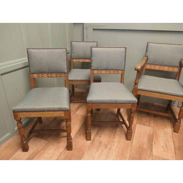 Antique Arts and Crafts Golden Oak Dining Chairs, 1900, Set of 8 For Sale - Image 4 of 8