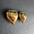 1980s Vintage Puffy Heart Earrings Gold Tone Clip on Statement Jewelry 80s Designer For Sale - Image 5 of 10