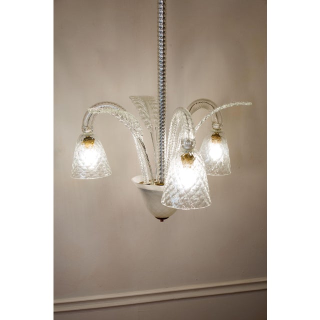Vintage Art Deco Chandelier in Murano Blown Glass, 1930s For Sale - Image 10 of 13