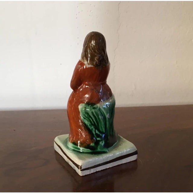 Early 19th Century 1800 English Georgian Staffordshire Pearlware Figure of Summer Prattware For Sale - Image 5 of 11