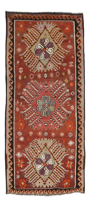 Mid 20th Century One of a Kind Vintage Turkish Kilim
