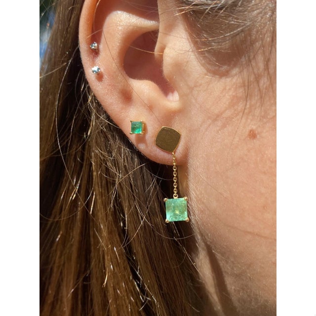 Gorgeous natural Colombian Emeralds set in 18k solid gold. Colombian natural Emeralds with step-cut facets for optimal...