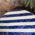 Blue Mid 20th Century Modernist Mexican Outdoor Blue White Stripe Dining Table For Sale - Image 8 of 12