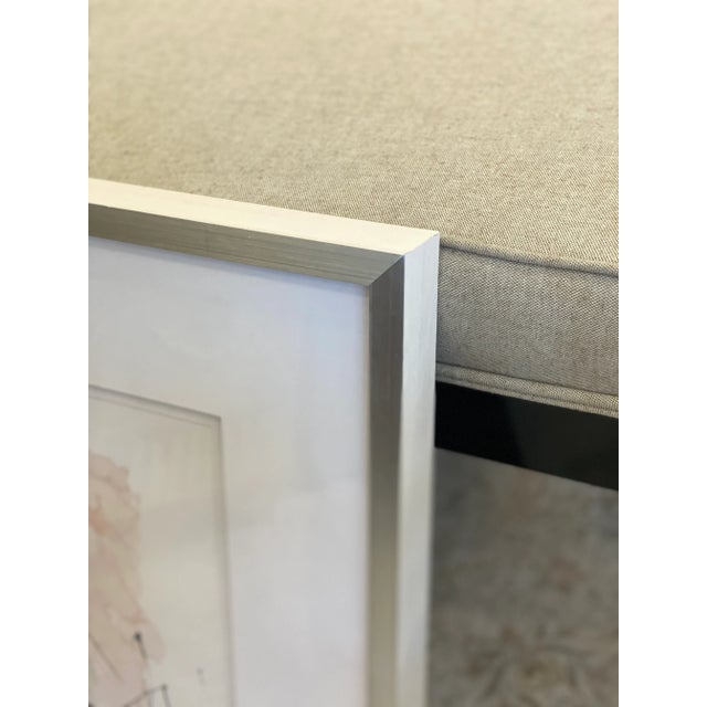 Abstract Contemporary Abstract Blush and Gray Original Watercolor Painting, Framed For Sale - Image 3 of 7