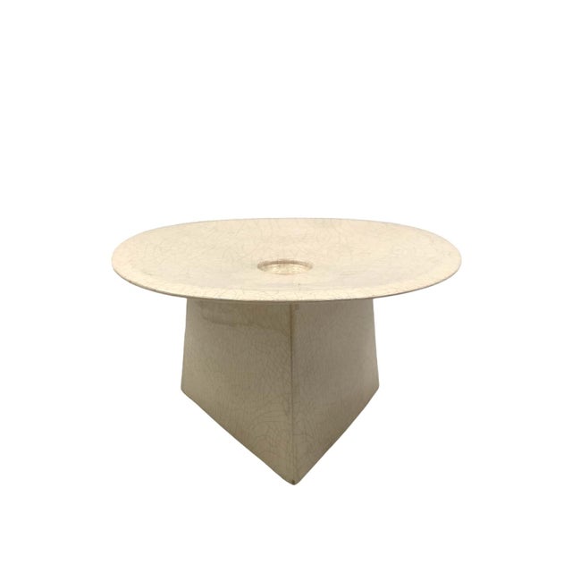 Mid-Century Modern White Craquele Ceramic Vide Poche from Leduc, France, 1970s For Sale - Image 3 of 18