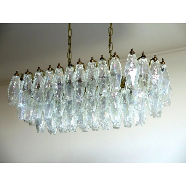 1990s Murano Poliedri Chandelier with Inscent Glasses from Carlo Scarpa, 1990s For Sale - Image 5 of 13