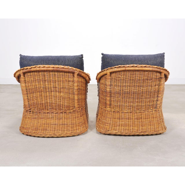 Set of Three Bielecky Brothers Rattan and Wicker Lounge Chairs For Sale - Image 17 of 18