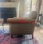 Camel Pair of Designer Lounge Chairs Newly Upholstered in Holland & Sherry Polished Wool For Sale - Image 8 of 9
