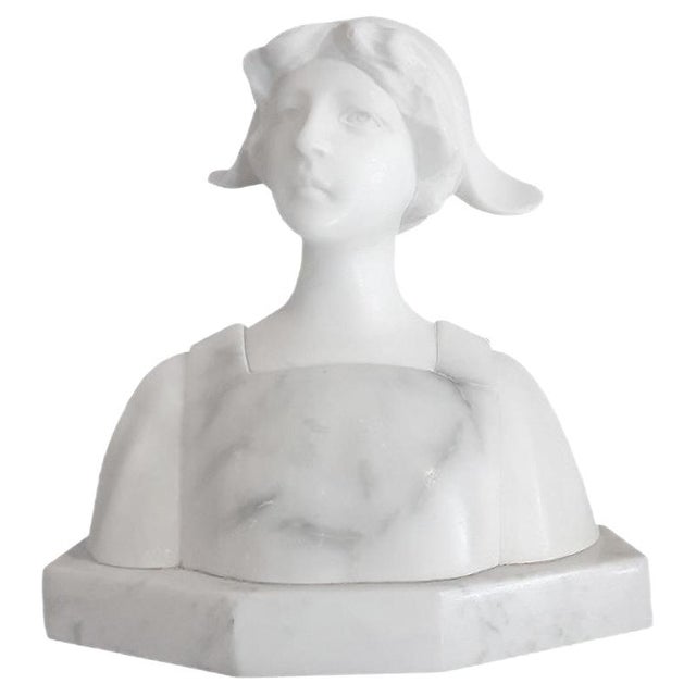 Stone Small Antique Female Bust by Aurilli For Sale - Image 7 of 7