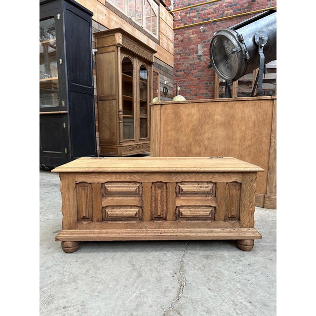 Wood Oak Chest Bench, 1920s-1940s For Sale - Image 7 of 7