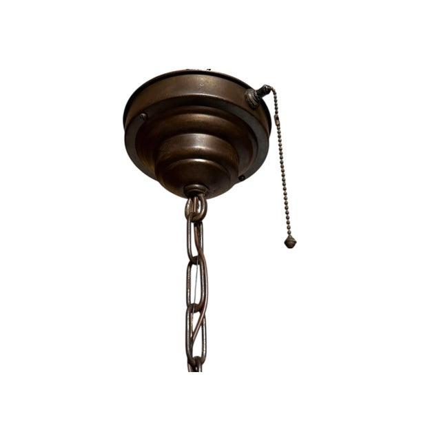 Mid 20th Century Mid 20th Century Mid Century Modern Pendant Light Fixture With Embossed Design and Finial For Sale - Image 5 of 6