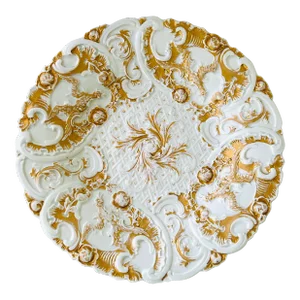 Antique Meissen Germany Gilded Porcelain Flowers & Bird S Decor