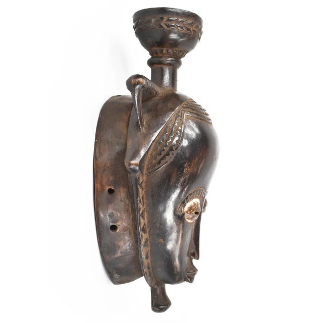 African Early 20th Century Yaure Baule Portrait Mask Cote d'Ivoire For Sale - Image 3 of 5