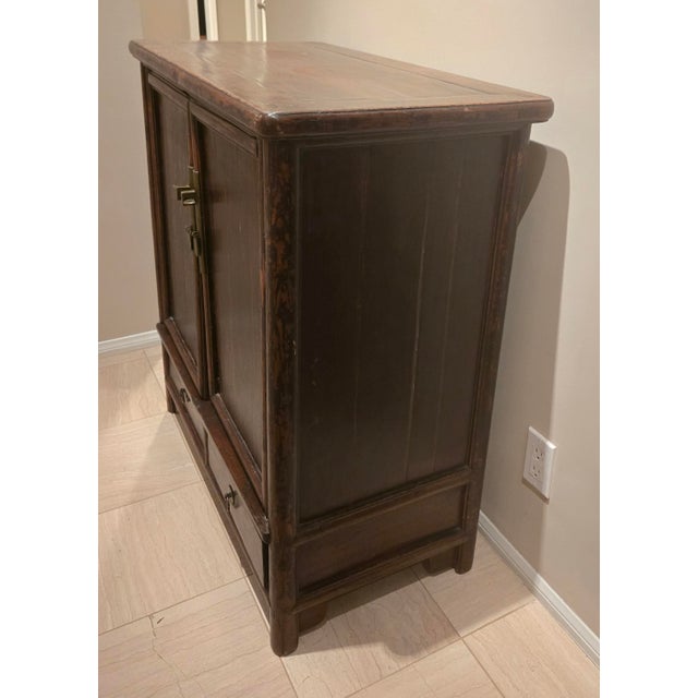 Wood Chinese Lacquered Cabinet Armoire For Sale - Image 7 of 9