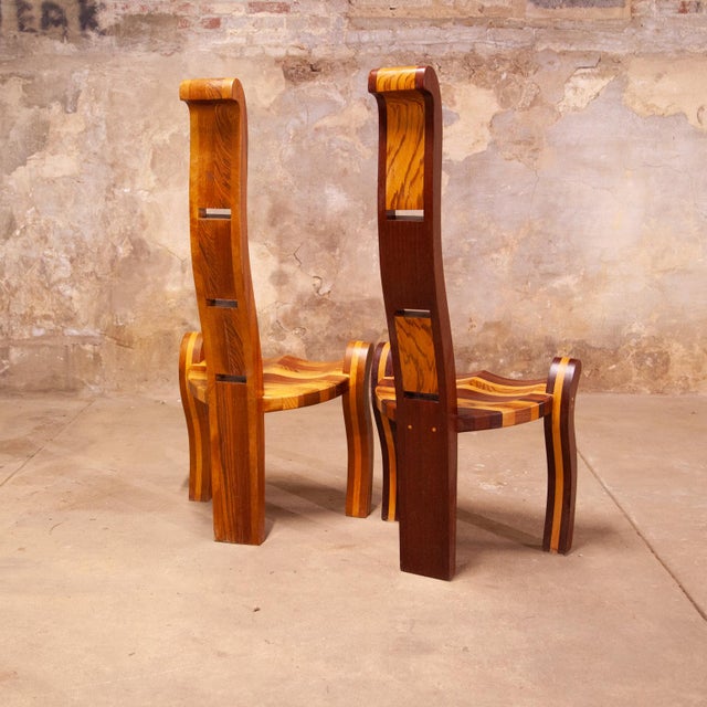 A Unique Pair of Unusual Studio Craft Accent Chairs, C. 2000. For Sale - Image 4 of 8