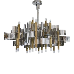 Mixed Metal "futura" Chandelier by Sciolari