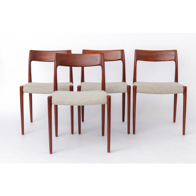 Mid-Century Danish Model 77 Dining Chairs in Teak by Niels Otto (N. O.) Møller for J.L. Møllers, 1959, Set of 4 For Sale - Image 10 of 10