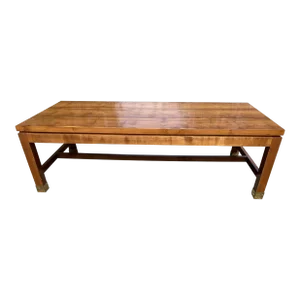 Vintage Campaign Style Pine Rectangular Coffee Table