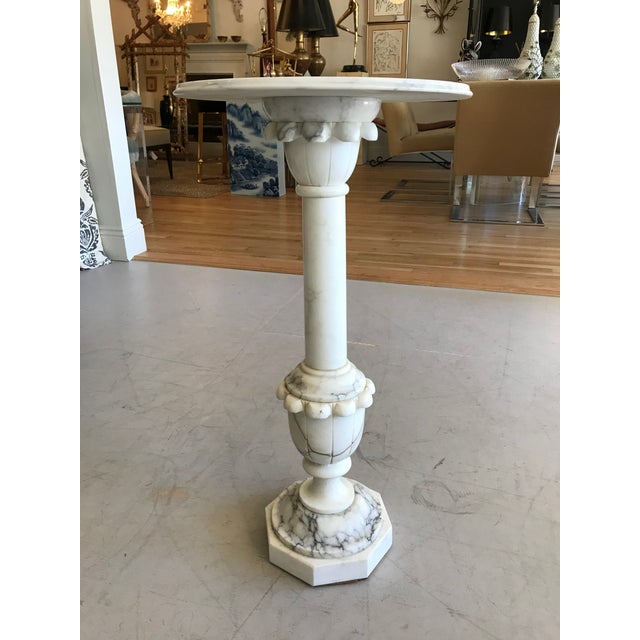 Italian Carrara Marble Pedestal/Plant Stand Chairish