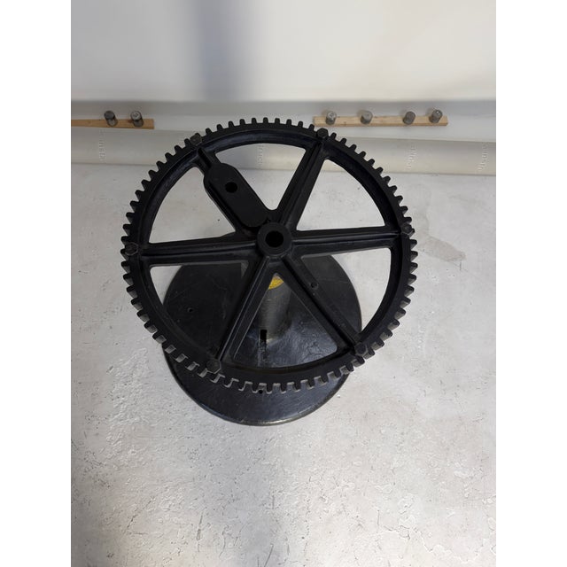 Metal 1920s Industrial Pedestal Table With Glass Top For Sale - Image 7 of 12