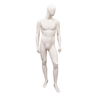 Late 20th Century Male Fiberglass White Matte Finish Full Body Display Mannequin by Almax (A) For Sale