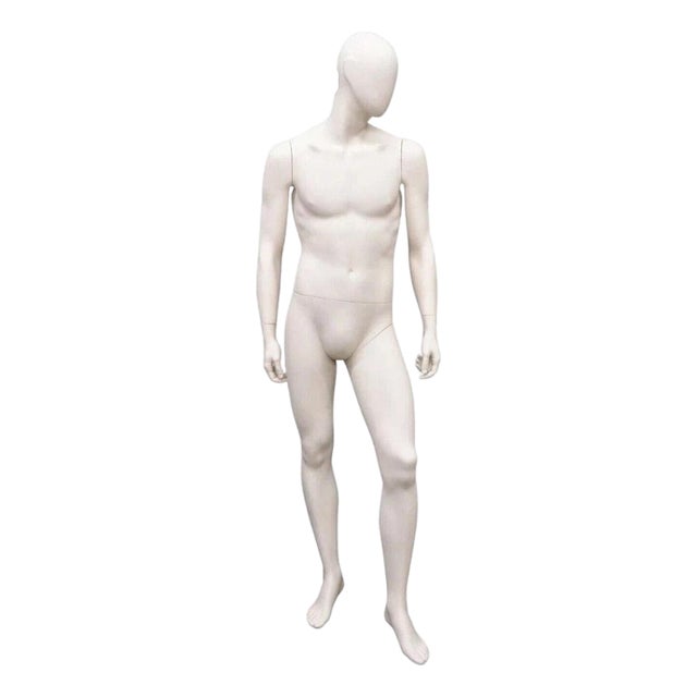 Late 20th Century Male Fiberglass White Matte Finish Full Body Display Mannequin by Almax (A) For Sale