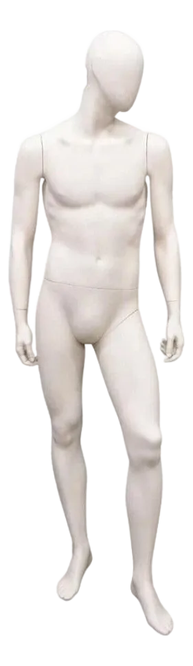 Late 20th Century Male Fiberglass White Matte Finish Full Body Display Mannequin by Almax (A)