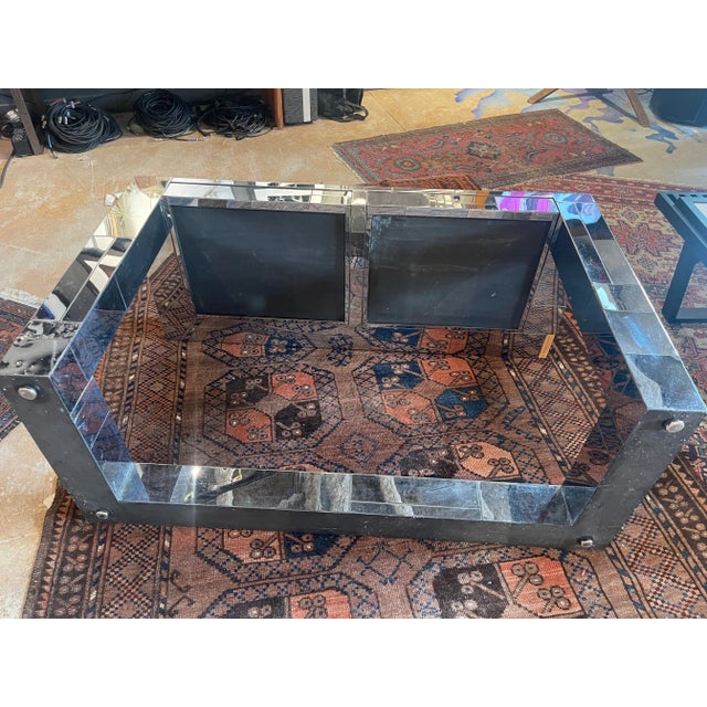 1970s Chrome Cityscape Desk With Rosewood Top Styled After Paul Evans For Sale - Image 11 of 12