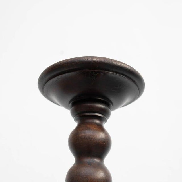 Mid-Century Modern Spanish Wooden Pedestal, 1950 For Sale - Image 6 of 18