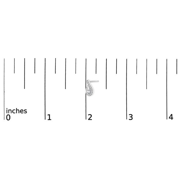 Early 21st Century 14K White Gold 5/8 Cttw Lab Grown Diamond Tear Drop Halo Stud Earring For Sale - Image 5 of 5