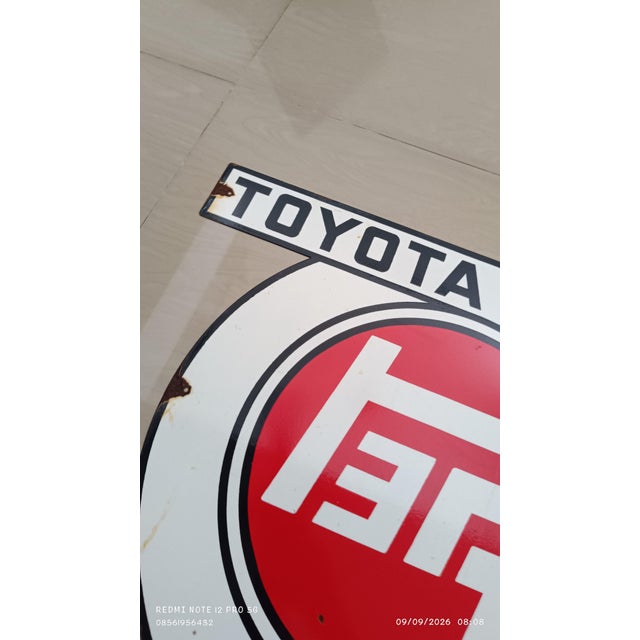 Metal Vintage Toyota Motor Sign Advertising 2026 Reproduction 1.3mm Steel Teq Japanese Logo For Sale - Image 7 of 10