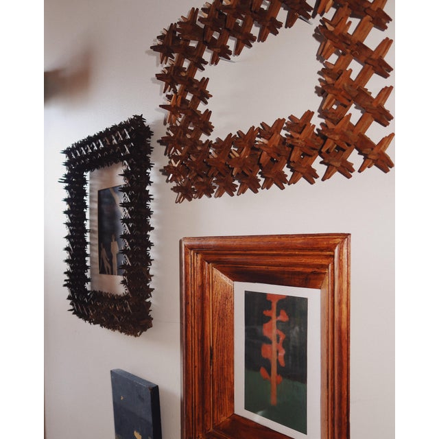 Wood 19th Century Tramp Art Crown of Thorns Frame 22" For Sale - Image 7 of 8