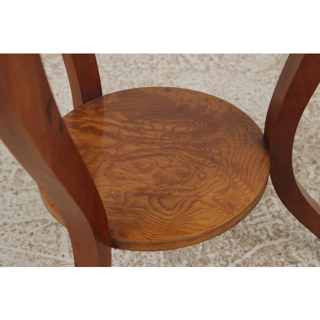 Baker Walnut Round Two-Tier Neoclassical Occasional Table For Sale - Image 9 of 17