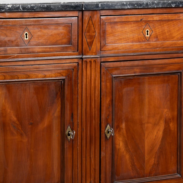 Brown 20th Century French Marble Top Mahogany Sideboard Buffet For Sale - Image 8 of 13