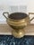 1960s Vintage Neoclassical Solid Brass Pedestal Urn Planter With Geometric Handles For Sale - Image 5 of 9