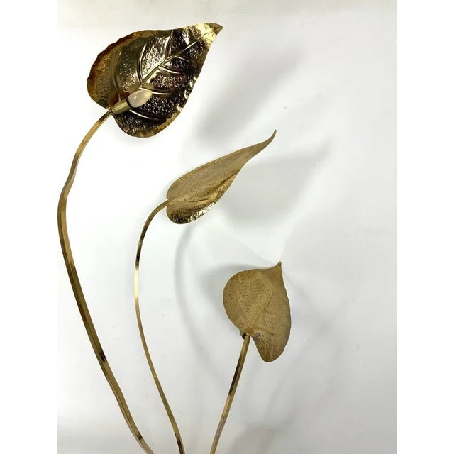 Italian Brass 3-Arm Floor Lamp by Tommaso Barbi, 1970s For Sale - Image 10 of 12