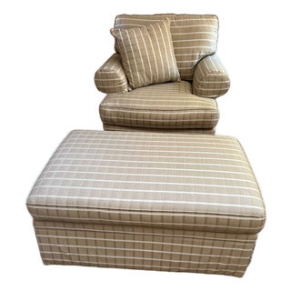 Ethan Allen Chair and Ottoman For Sale