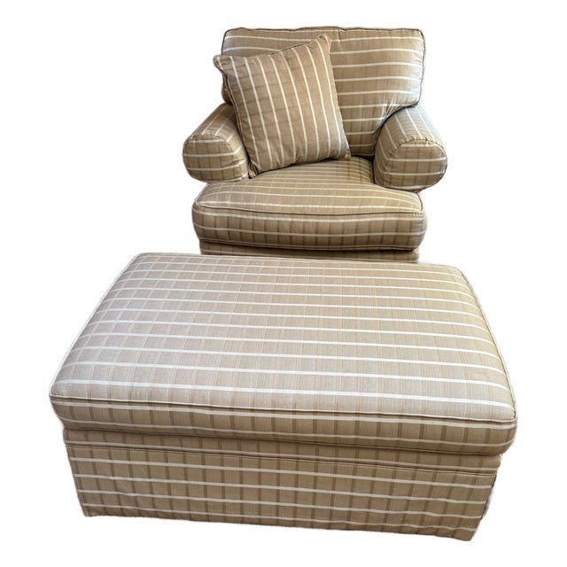 Ethan Allen Chair and Ottoman For Sale