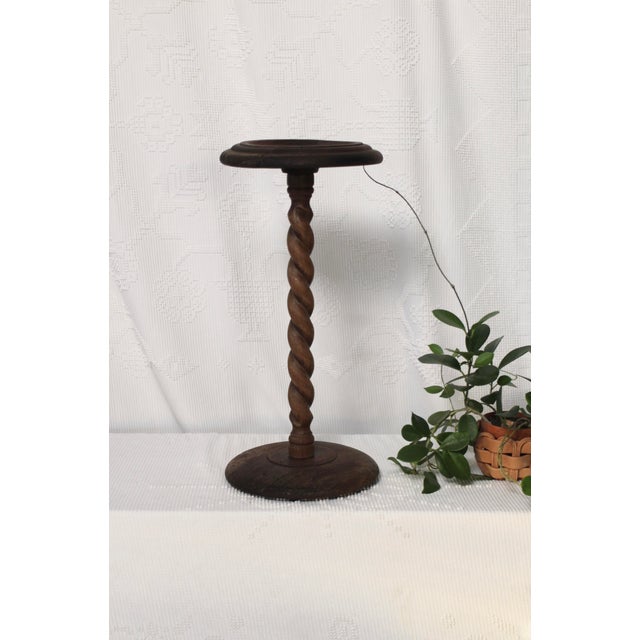 Wood 1940s Barley Twist Wood Plant Stand For Sale - Image 7 of 7