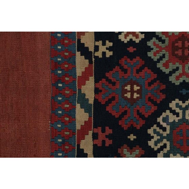 Textile Rug & Kilim’s Afghan Tribal Kilim Rug in Red With Colorful Geometric Patterns For Sale - Image 7 of 7