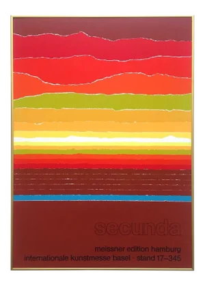 Arthur Secunda Vintage 1980 Serigraph Print Framed Modernist Swiss Exhibition Poster